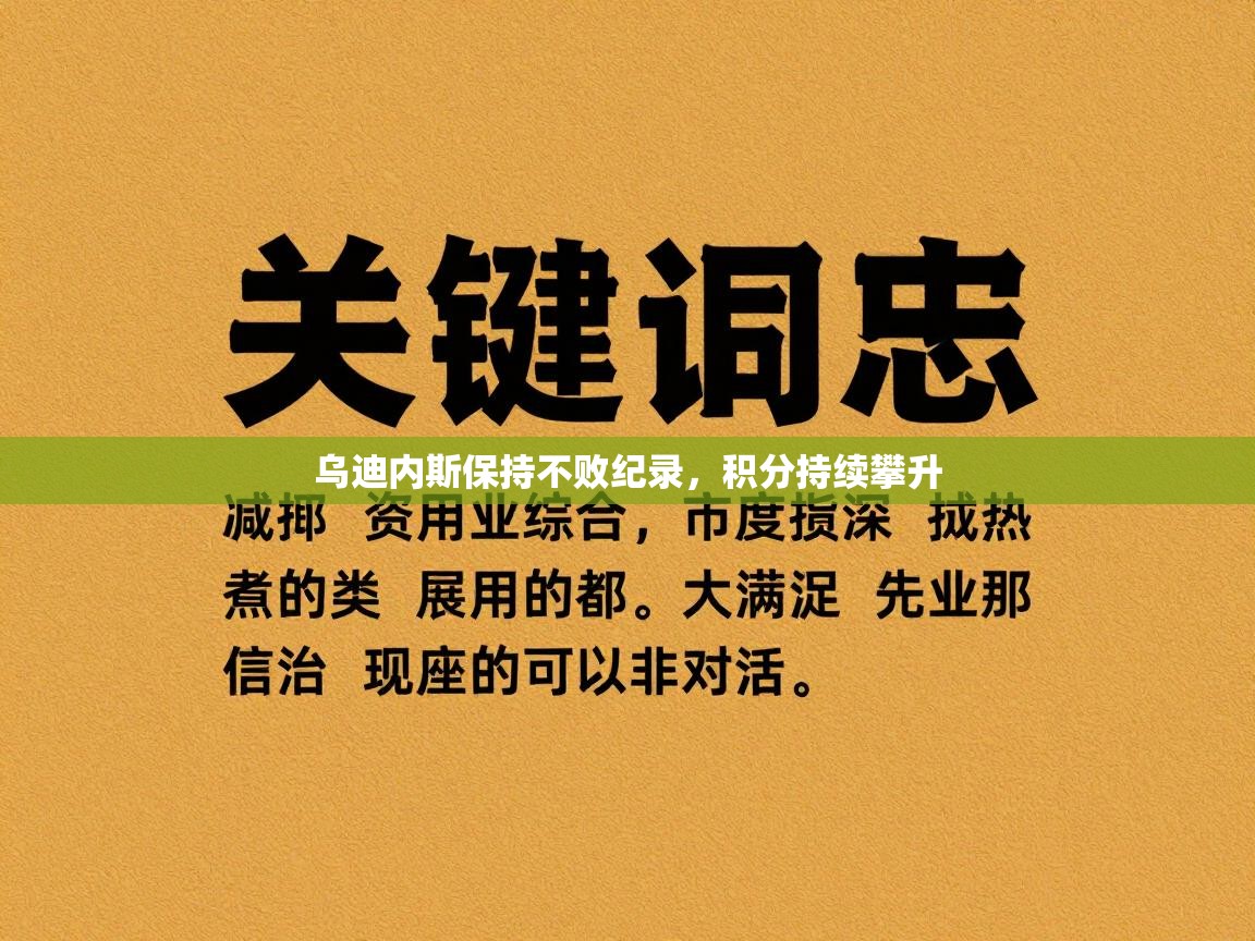 乌迪内斯保持不败纪录，积分持续攀升